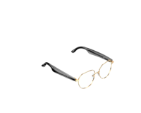 Lunettes Intelligentes W100B Style Affaires avec Traduction IA, Monture Métallique, Étanchéité IPX-5, Contrôle par Application pour Écouter de la Musique et la Voix