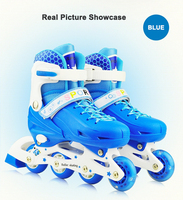 Chaque Paire de Rollers à Quatre Roues en PVC, Taille Ajustable, Patins Lumineux Simples pour Enfants, Chaussures à Roulettes Réglables 4
