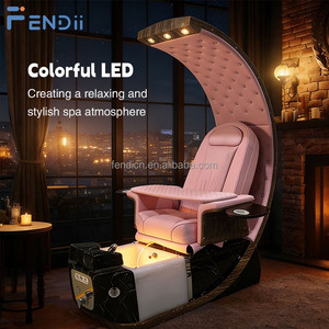 <span class=keywords><strong>Mobilier</strong></span> de salon de beauté <span class=keywords><strong>professionnel</strong></span>, fauteuils de pédicure électriques réglables à dossier haut, rose, avec spa pour les pieds et massage - Product Image 3