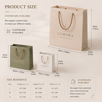 Sac cadeau de luxe en papier kraft écologique avec logo personnalisé, sac de courses en papier d'art avec poignée en corde, emballage boutique pour cosmétiques et cadeaux de détail