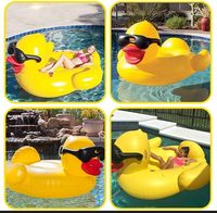 Flotteurs gonflables de piscine de grand canard jaune Anneaux de natation Décorations de radeau de salon de fête de piscine Jouets pour adultes et enfants