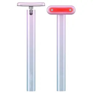 진동 가정용 미용 장비 LED 페이셜 스킨케어 페이스 툴 EMS 레드 라이트 테라피 지팡이