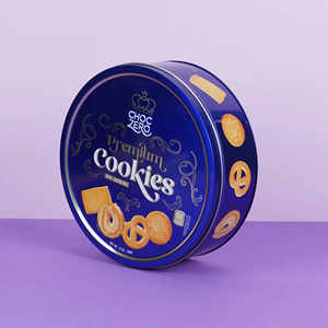 Biểu tượng tùy chỉnh in ấn nhỏ vòng tinplate container kim loại Cookie tins bao bì Cookie Box với nắp - Product Image 1