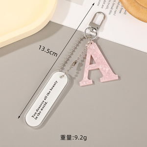 Simple 26 Color English Alphabet Keychain Pendant Ins Acrylic Car <strong>Bag</strong> Hanging Accessories Protective Cover for Headset Hanging - Product Image 6