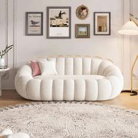Ensemble de canapés inclinables Pumpkin confortables, personnalisables en beige, blanc, noir, pour appartement contemporain, salon, hôtel, villa, maison