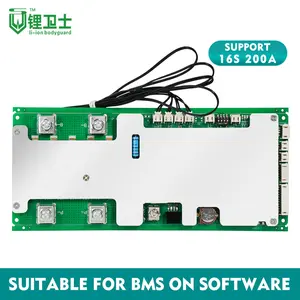 Bateria de Lítio Bms do protocolo Bluetooth Active Balance Lifepo4 16s 200a 51.2v Suporte pode Rs485