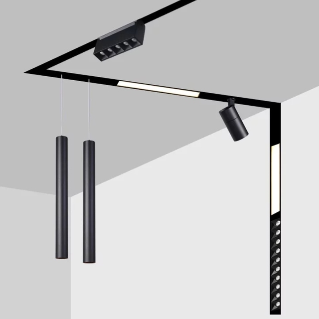 Magnet Track Magnetic Light System Linear Rail Trimless 48V Volts Surface Rails Round DALI LED Magnetic Track Light