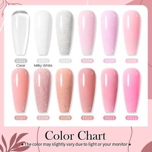 BORN PRETTY Gel Extensiones de Uñas, 12 Colores Gelatinosos, sin HEMA, Material de 1kg, Gel Acrílico de Bajo Calor, Constructor a Granel para Salón de Uñas - Product Image 2