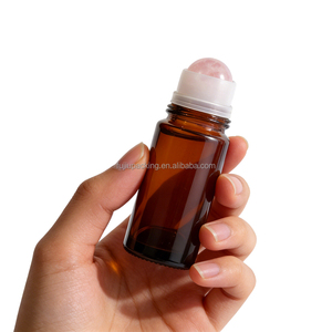 Flacons roll-on d'huile essentielle en quartz rose naturel 50 ml, flacon de <span class=keywords><strong>parfum</strong></span> en cristal avec gravier, forme de coupe en quartz, modèle thème Amour - Product Image 4
