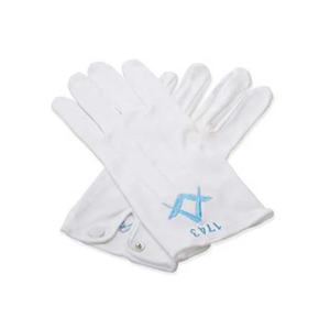 Guantes de regalia masónicos de cuero blanco, personalizados, baratos - Product Image 5