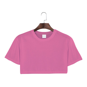 Camisetas recortadas <span class=keywords><strong>de</strong></span> poliéster suave <span class=keywords><strong>de</strong></span> manga corta en blanco <span class=keywords><strong>para</strong></span> <span class=keywords><strong>mujer</strong></span> <span class=keywords><strong>para</strong></span> estampado <span class=keywords><strong>de</strong></span> sublimación <span class=keywords><strong>de</strong></span> logotipo personalizado - Product Image 6