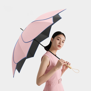 <span class=keywords><strong>2025</strong></span> Mới Sáng Tạo Hoa Cô Gái 8-Xương Sườn Ô Rắn Gỗ Xử Lý Văn Học Phong Cách Thẳng Ô Cho Du Lịch Hướng Dẫn Sử Dụng Màu Rắn - Product Image 6