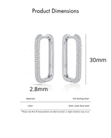 Bijoux fins pour femmes Micro pavé CZ Zircon Double face Rectangle boucles d'oreilles plaqué or boucles d'oreilles pour mariage