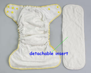 Couches réutilisables en tissu AIO pour bébé, tout en un, lavables pour la <span class=keywords><strong>nuit</strong></span> avec doublure en velours élastique doux et amovible - Product Image 4