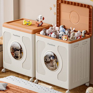 Childrens Toy Storage <b>Basket</b> <b>Large</b> Capacity Foldable Portable With Wheels For Kids Room Organizing - Product Image 3