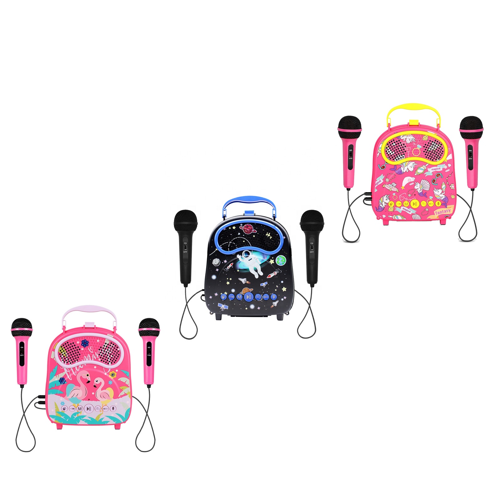 Лучший динамик для караоке машина два микрофона вход открытый звук Smart караоке динамик подарок детям умные часы для Рождества