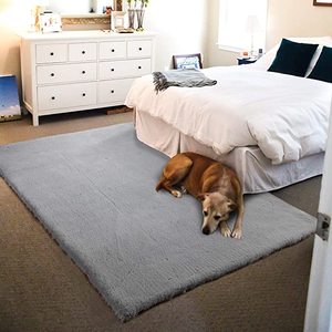 Hiện Đại Sang Trọng Fluffy Xám Faux Rabbit Fur Khu Vực Thảm Lớn Phòng Khách Lông Thỏ Thảm Và Thảm Sàn Thảm - Product Image 5