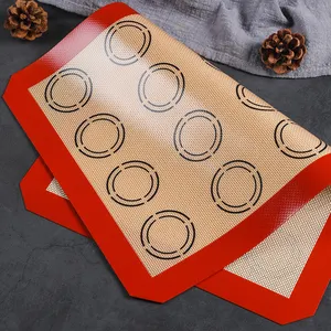 Tapis de cuisson, Macarons antiadhésifs en Fiber de verre de Silicone, résistant aux températures élevées, 7 pièces