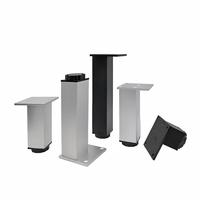 Pied de meuble carré réglable en alliage d'aluminium massif pour lit, armoire à chaussures, commode, table basse moderne