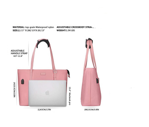 Pink Computer Handbag Ladies Working <strong>Bags</strong> Women USB <strong>Teacher</strong> Laptop <strong>Bag</strong> - Product Image 6