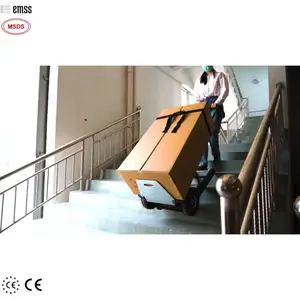 EMSS 120kg carga plegable mano carro Dolly Carro de aluminio camiones de mano escalera escalador carro eléctrico