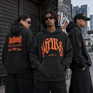 Felpa con Cappuccio Personalizzata di Alta Qualità con Logo Serigrafato, Cotone Pesante 400GSM, OEM, Basso MOQ, Pullover Oversize per Uomo - Product Image 2
