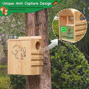 Nid d'écureuil en bois pour extérieur, mangeoire murale de jardin, cage de reproduction pour hamster et perroquet, <span class=keywords><strong>lit</strong></span> pour animaux de compagnie, <span class=keywords><strong>habitat</strong></span> pour écureuil - Product Image 2