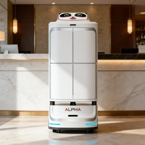 หุ่นยนต์บริการห้องพักโรงแรมรุ่นใหม่ปี 2026 Panda Speedybot แบบ 2 กล่อง รับน้ำหนักได้ 100 กก. ชาร์จไฟอัตโนมัติ หุ่นยนต์ส่งอาหารและขนมขบเคี้ยวสำหรับโรงแรม - Product Image 2