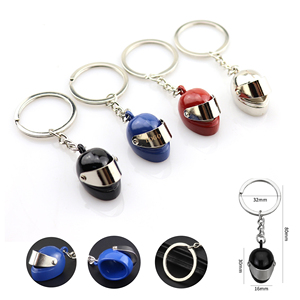 Mini Motorcycle Helmet Keychain Fun and Stylish Accessory Racing Motorbike <b>Key</b> Ring Metal Chain Colorful Pendant Gift Car - Product Image 2