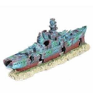 Nieuw Aquarium Schip Wrak Ornament Torpedobootjager Marine Oorlog Boot Aquarium Grot Decor - Product Image 3