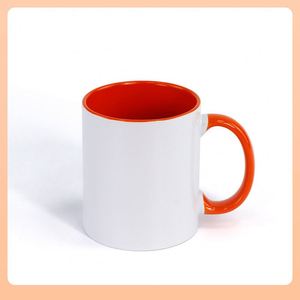Mug en céramique de 11 oz (330 ml) avec poignée en forme de cœur, uni, bicolore, avec revêtement de sublimation pour les amateurs de café - Product Image 4