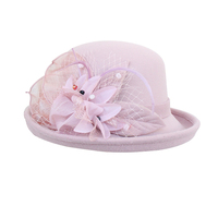Alta calidad moda invierno chica Fedora Iglesia sombrero mujer Lana fieltro Bowler Cloche sombrero