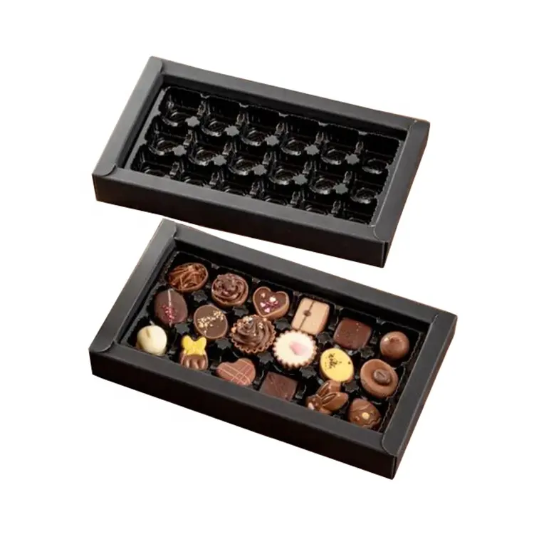 Vente en gros emballage de produit alimentaire personnalisé boîte-cadeau d'emballage de papier de bonbons au chocolat avec fenêtre transparente