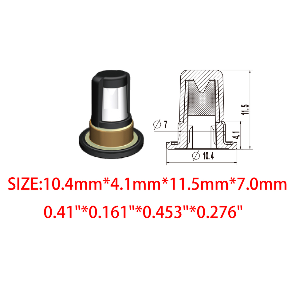11016 Fuel Injector Repair kit Metal Micro Filter 7X11.5mm