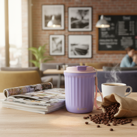 Bouteille isotherme personnalisée en acier inoxydable écologique de 350 ml, tasse à café contemporaine à double paroi, couvercle sans BPA, 6-12