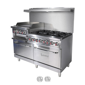 Eagle 6-Burner bếp gas nấu ăn chạy đa chức năng thương mại công nghiệp nhà hàng nhà bếp sử dụng với đôi Lò nướng <span class=keywords><strong>ETL</strong></span> phê duyệt - Product Image 1
