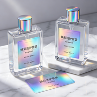 Étiquette autocollante holographique personnalisée - Autocollant UV imperméable et écologique pour l'emballage de flacons cosmétiques