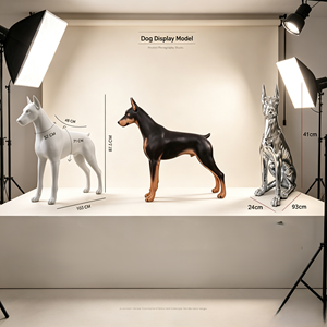 Maniquí de Perro de Fibra de Vidrio <span class=keywords><strong>Dober</strong></span>, Blanco Mate, Modelo de Exhibición de Perro en Pie y Sentado, Cuatro Patas Desmontables para Escaparate de Tienda de Mascotas - Product Image 3