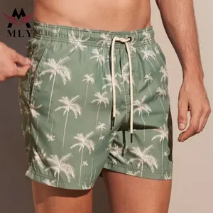 Quick Dry Short Mens Beach Swim Shorts Plus Size Printed Waterproof Swim Trunks Swimming Bathing Suits For Men