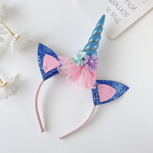 Fascia per capelli all'ingrosso in tessuto morbido alla moda fascia per capelli decorazione fiore per bambini accessori per capelli unicorno - Product Image 6