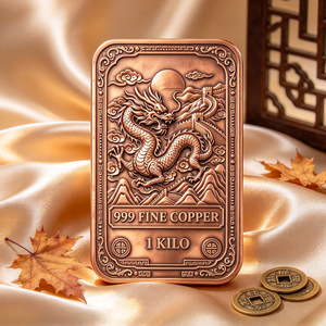 Pièce de cuivre Dragon Design 1 kg, 999 cuivre pur, pour souvenir, objet de collection, décoration intérieure, cadeau - Product Image 3