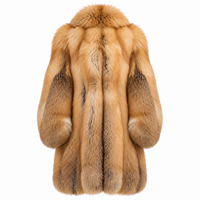 Manteau en fourrure de renard doré véritable, longueur moyenne à longue, manteau en fourrure moelleuse, vente en gros, veste longue en fourrure chaude pour femmes, hiver