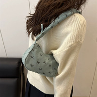 Sac fourre-tout plissé décontracté en velours côtelé et PU pour femme avec fermeture éclair et bandoulière unique, nouvelle collection 2026, vente en gros, petit format