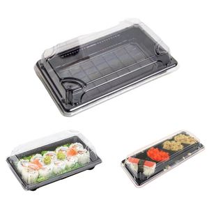 ขายส่งที่นิยมมากที่สุด Ps ป้องกันหมอกที่จะไปทิ้ง1105สีดำสี่เหลี่ยมผืนผ้าพลาสติกซูชิบรรจุภัณฑ์ภาชนะ/กล่อง/ถาด - Product Image 6