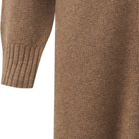 Robe en tricot de cachemire à col rabattu pour femme, manches longues, longueur genou, coupe droite, tricot d'hiver, fabricant sur mesure