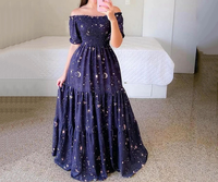 Robe maxi bohème pour femmes, épaules dénudées, à fleurs, dégradé arc-en-ciel, taille haute, tube top, décontractée, été, plage, fête, mariage