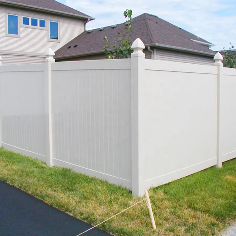 Fentech 6x8 Panel privasi pagar vinil PVC putih termurah luar ruangan 8 kaki