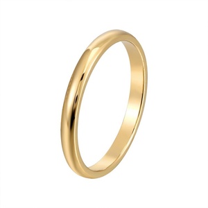 Minimalist High Polishing Stainless Steel Bead Stacking Gold <b>Ring</b> for <b>Couple</b> - Product Image 1