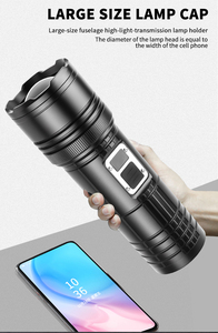 High Quality Super Bright Flashlightled Digital Display Zoomable Torch Lampshade Yellow Red Flash Light - Product Image 6