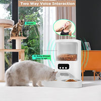 Comedero Automático Inteligente para Mascotas con WiFi Tuya de 4L, Alimentación Lenta, Pantalla LCD, Doble Recipiente de Acero Inoxidable, Grabación de Voz, Dispensador de Comida para Perros y Gatos